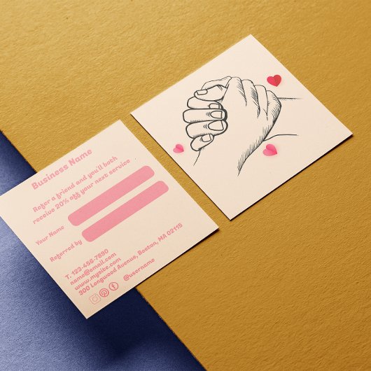 Empfehlen Sie einem Freund trendy Light Peach Past Empfehlungskarte