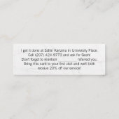 Empfehlen Sie einen Freund Modernes professionelle Mini Visitenkarte (Rückseite)