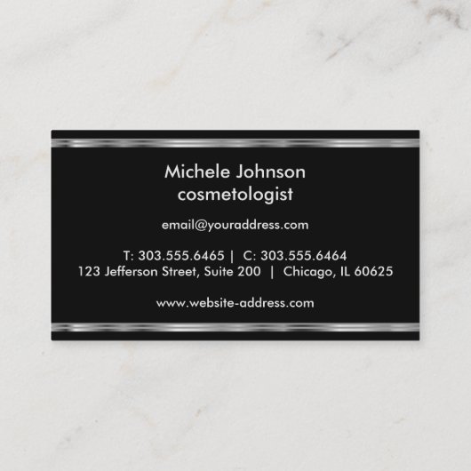 Empfehlen Sie einen Freund - Rosa Glitzer - Silber Empfehlungskarte (Rückseite)