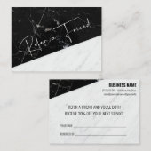 Empfehlen Sie einen Schwarz-weißen Marmorsalon Empfehlungskarte (Vorne/Hinten)