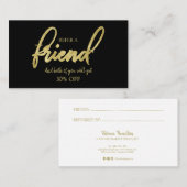 Empfehlen Sie einer Freunde stylish Calligraphy Re Visitenkarte (Vorne/Hinten)