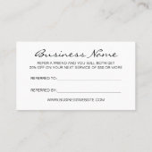 Empfehlen Sie einer Freundin eine einfache schwarz Empfehlungskarte (Rückseite)