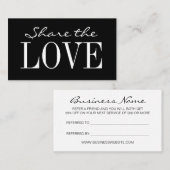 Empfehlen Sie einer Freundin eine einfache schwarz Empfehlungskarte (Vorne/Hinten)