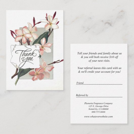 Empfehlung danken Ihnen Vintager rosa Plumeria (Vorne/Hinten)