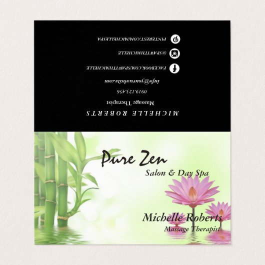 Empfehlung der Reiki Visitenkarten (Außenseite Aufgefaltet)