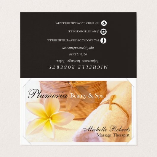 Empfehlung des visitenkarten (Außenseite Aufgefaltet)