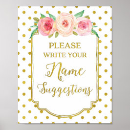 Empfehlungen für den Namen von weißen Goldpunkten Poster