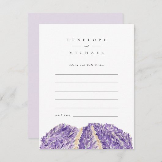 Empfehlungen für Wasserfarben-Lavendelfelder und K Ankündigungspostkarte (Vorne/Hinten)