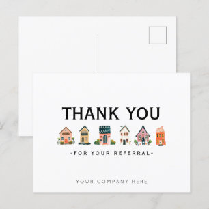 Empfehlungs-Immobilienmarketing Danke Postkarte
