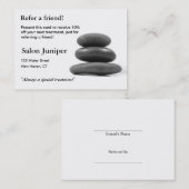 Empfehlungs-Karte mit balancierenden Steinen Empfehlungskarte (Vorne/Hinten)