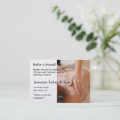 Empfehlungs-Karte mit den Massagehänden Empfehlungskarte (Stehend Vorderseite)