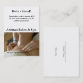 Empfehlungs-Karte mit den Massagehänden Empfehlungskarte (Vorne/Hinten)