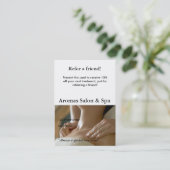 Empfehlungs-Karte mit den Massagehänden Empfehlungskarte (Stehend Vorderseite)