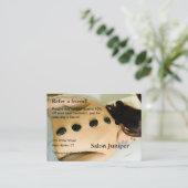 Empfehlungs-Karte mit Massagesteinen Empfehlungskarte (Stehend Vorderseite)