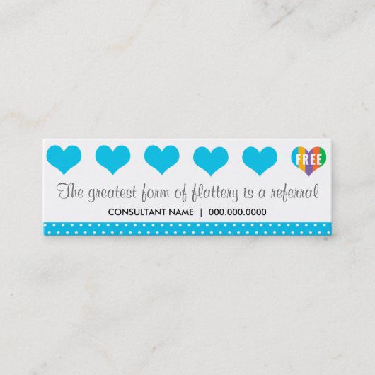 Empfehlungs-Lochkarte Treuekarte (Vorderseite)