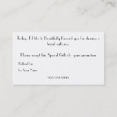 Empfehlungskarte (Rückseite)