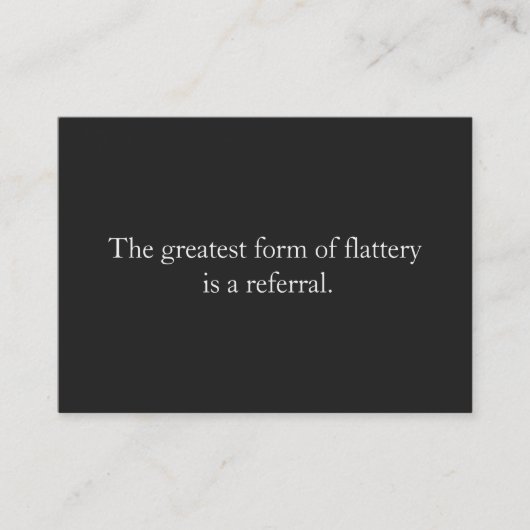 Empfehlungskarte Beruflicher Unternehmer Black (Vorderseite)