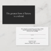 Empfehlungskarte Beruflicher Unternehmer Black (Vorne/Hinten)