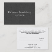 Empfehlungskarte Beruflicher Unternehmer Grau (Vorne/Hinten)