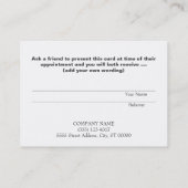 Empfehlungskarte Beruflicher Unternehmer Grau (Rückseite)