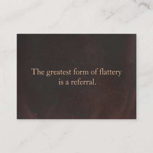 Empfehlungskarte Beruflicher Unternehmer Leather (Vorderseite)