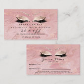 Empfehlungskarte des Salons Rosa Makeup Lashes Mar (Vorne/Hinten)