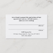 Empfehlungskarte, eleganter Zen-Gold-Branchensalon Empfehlungskarte (Rückseite)