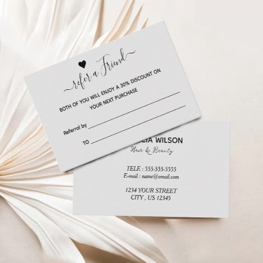 Empfehlungskarte, Freundschaftswerbung, Prämienkar Visitenkarte