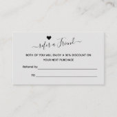 Empfehlungskarte, Freundschaftswerbung, Prämienkar Visitenkarte (Vorderseite)