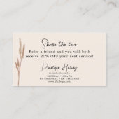 Empfehlungskarte für botanische Vegetation Visitenkarte (Rückseite)