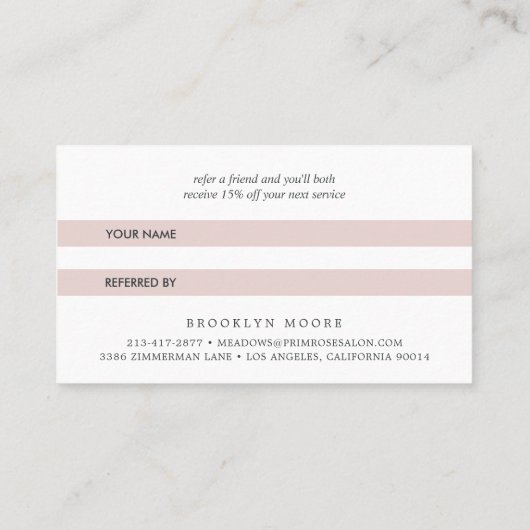 Empfehlungskarte für Dark Floral Logos (Rückseite)