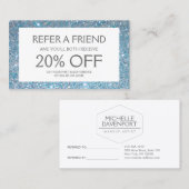 Empfehlungskarte für den Blue Glitzer Salon (Vorne/Hinten)