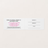 Empfehlungskarte für den Chic Black & Hot Pink Hai Visitenkarten (Innenseite Aufgefaltet)