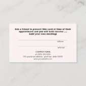 Empfehlungskarte für den Goldenen Herz-Salon (Rückseite)