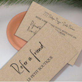 Empfehlungskarte für den Kunden