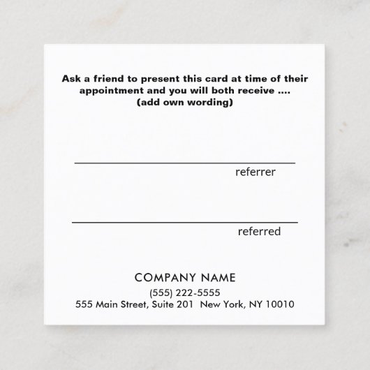 Empfehlungskarte für den Logo-Kunden hinzufügen (Rückseite)