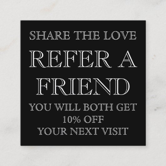 Empfehlungskarte für den Schwarzweißsalon (Vorderseite)