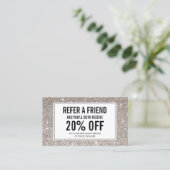 Empfehlungskarte für den Silver Glitzer Salon (Stehend Vorderseite)