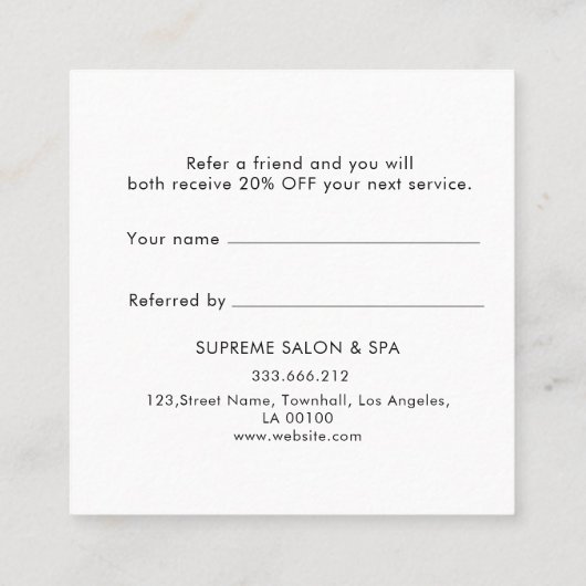 Empfehlungskarte für die Kundenwerbung in Rosa (Rückseite)