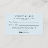 Empfehlungskarte für einen Friend Salon Visitenkarte (Rückseite)