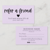 Empfehlungskarte für einen Friend Salon Visitenkarte (Vorne/Hinten)