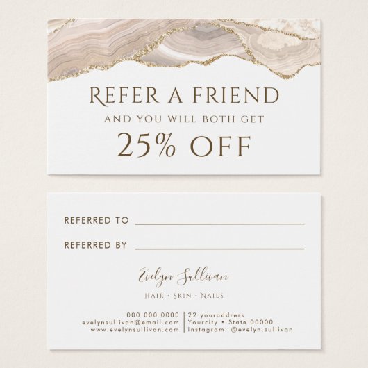 Empfehlungskarte für Elfenbeingolden (Vorne & Hinten)