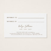 Empfehlungskarte für Elfenbeingolden (Rückseite)