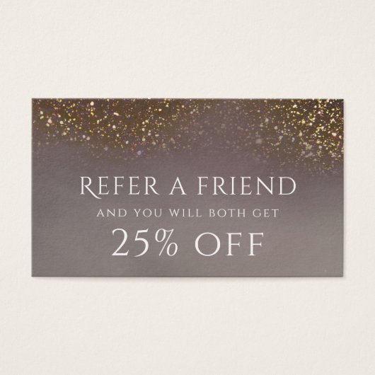 Empfehlungskarte für flüssigen Glitzer (Vorderseite)