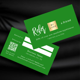 Empfehlungskarte für Forest Green qr Geschäftslogo Rabattkarte