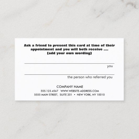 Empfehlungskarte für Gold Heart Kunden (Rückseite)