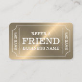 Empfehlungskarte für Gold Ticket Style Begleitkarte (Vorderseite)