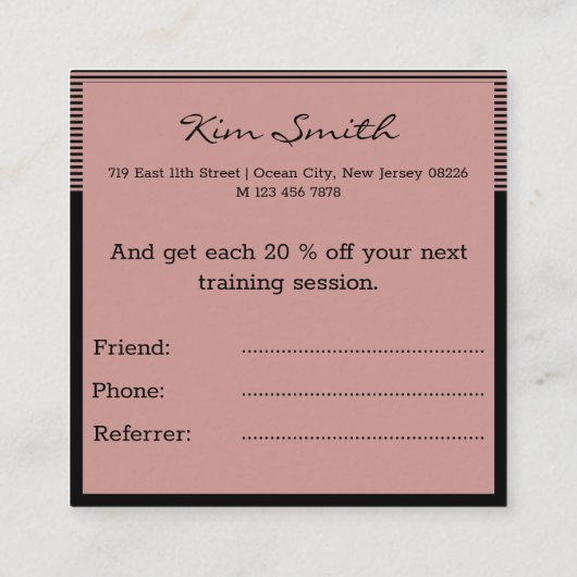 Empfehlungskarte für Haarstühle Weiterleitung an d (Rückseite)