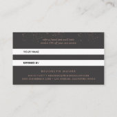 Empfehlungskarte für Rose-Gold-Floral-Logos (Rückseite)