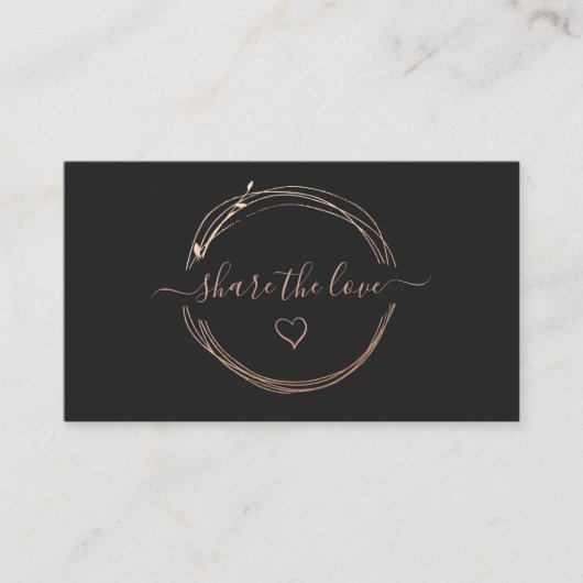 Empfehlungskarte für Rose-Gold-Logos (Vorderseite)